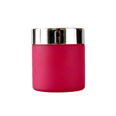 Wide Mouth Dome Pink Glass Eighth Flower Jar With Child Resistant Cap