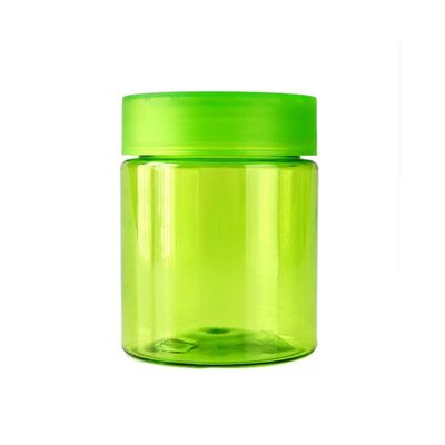 Transparent Green 4oz  Plastic Jar PET Child Resistant Jar For 5g 6g Flower