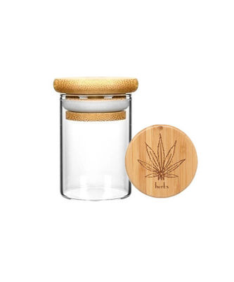High Temperature Resistance Borosilicate Glass Jar with Wood Suction Lid
