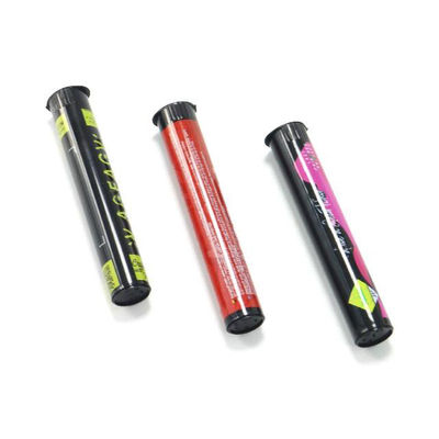  Packaging PP Plastic Childproof Containers Black White Custom Reusable Preroll Pop Top Tubes