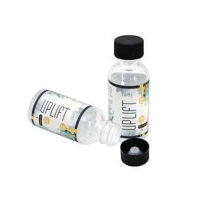30ml Round Skin Care Cosmetics Glass Essential Oil Bottle with Label