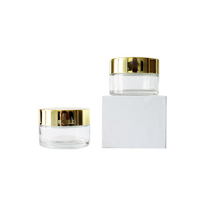 1oz Clear Glass Weed Jar With Gold Lid Childproof Smell Proof