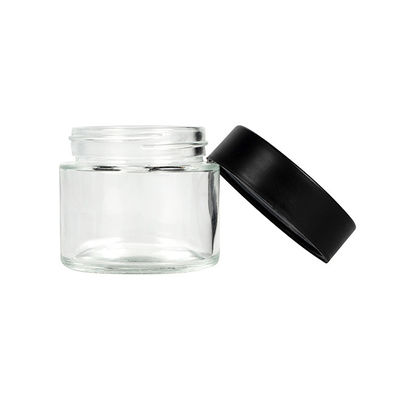 2oz Clear Glass Jar With Child Resistant Cap Weed Packaging Glass