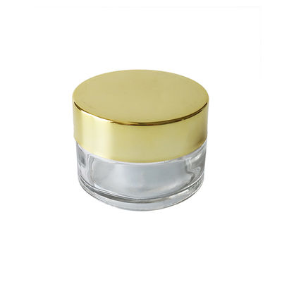 1oz Clear Glass Weed Jar With Gold Lid Childproof Smell Proof