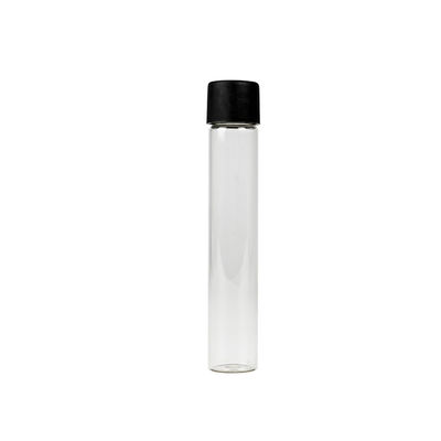 Clear Black Glass Pre Roll Tube With Child Resistant Screw Lid 22x116mm