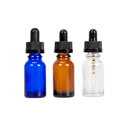 Clear Cobalt Blue Glass Dropper Bottle For Essential Oil Serum 50ml 100ml