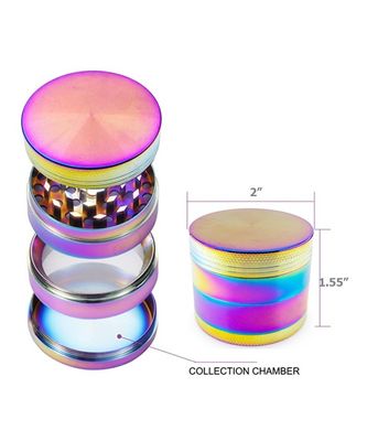 4 Layers Rainbow Metal Herb Tobacco Grinder Portable Zinc Alloy