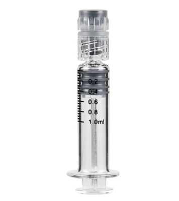 Borosilicate Glass Luer Lock Oil Syringe 1mL Prefillable For  CBD Oil