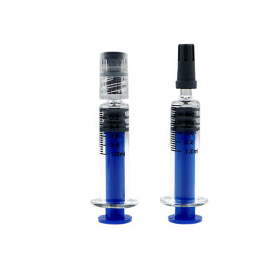 Borosilicate Glass Custom Weed Pack 1ml Colored Luer Lock Syringe For Concentrate Oil