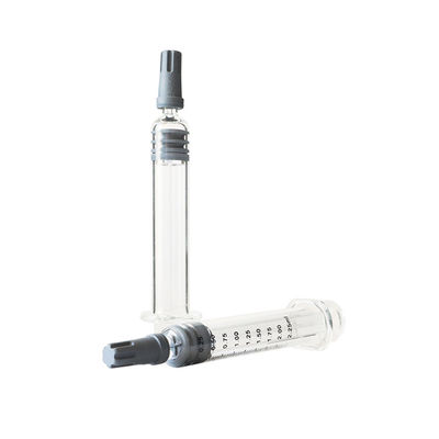 2.25 Ml CBD Oil Luer Lock Glass Syringe With Plastic Plunger