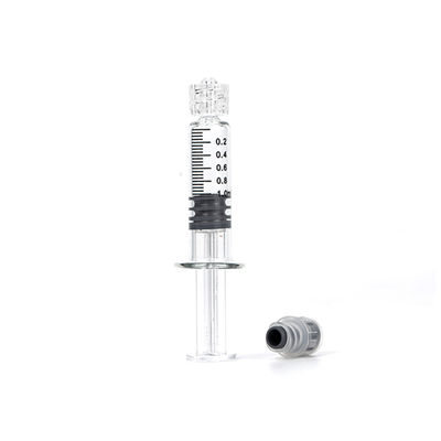 Borosilicate Glass Luer Lock Oil Syringe 1mL Prefillable For  CBD Oil