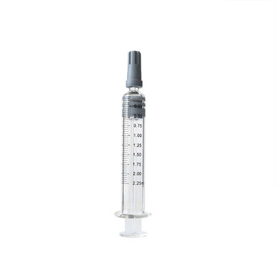Reusable Sterile Luer Lock Glass Syringe 2.25ml For canabiss CBD Oil