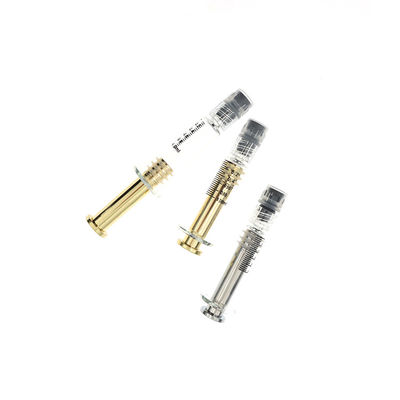 Metal Plunger Luer Lock Glass Syringe 1ml  Oil Syringes Silver Gold Plunger