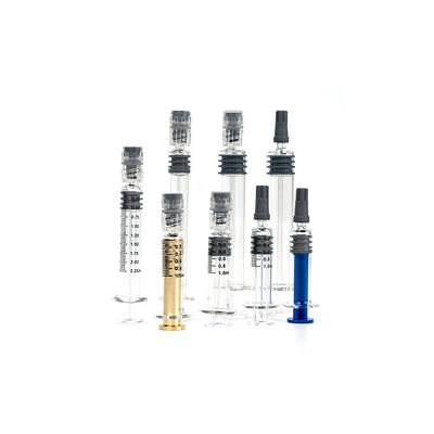 1ml 2.25ml 3ml 5ml Prefilled Borosilicate Syringe Metal Plastic Plunger Luer Lock Syringes 5ml Glass Syringes 1ml