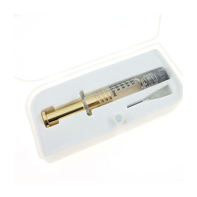 Borosilicate glass 1mL Luer Lock Syringe With Metal Silver Or Metal Gold Plunger