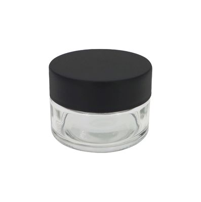 Clear Glass Weed Jar Airtight Child Resistant Screw Lids For Dry Food Storage