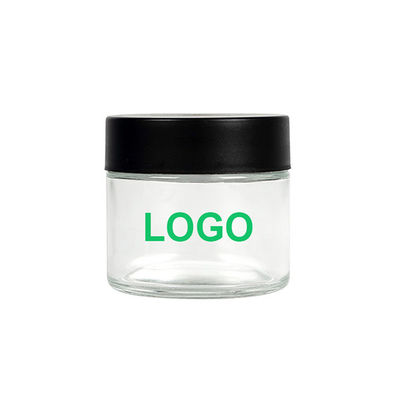 Clear Glass Weed Jar Airtight Child Resistant Screw Lids For Dry Food Storage