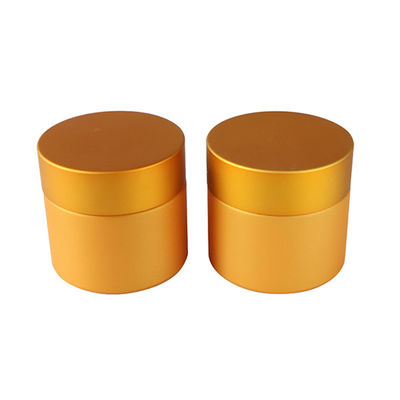 Wide Mouth 2oz Gold Glass Weed Jar Screw Cap For 