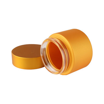 Wide Mouth 2oz Gold Glass Weed Jar Screw Cap For 