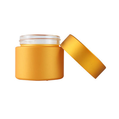 Wide Mouth 2oz Gold Glass Weed Jar Screw Cap For 