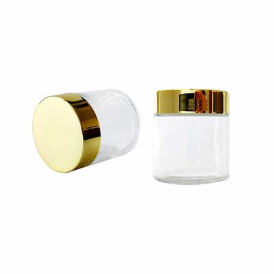 Clear Glass Weed Jar Airtight Child Resistant Screw Lids For Dry Food Storage
