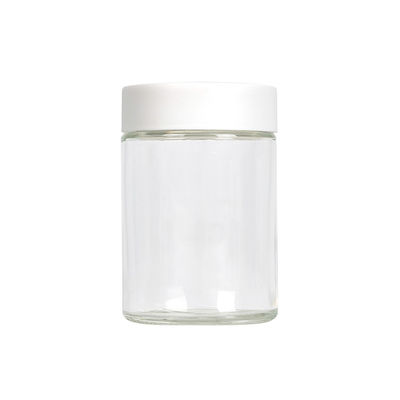 Clear canabiss Flower Glass Weed Jar Wide Mouth 5oz Lead Free