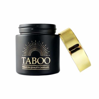 Marijuana Packaging Glass Weed Jar 3oz Black Eighth Flower Jar