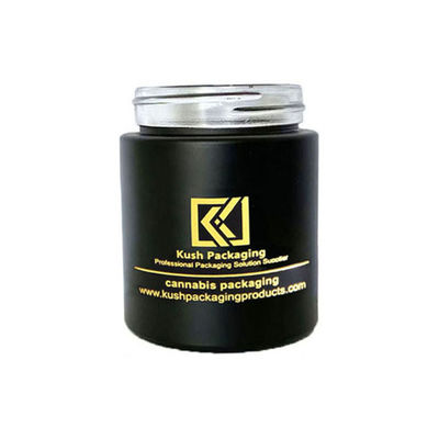 5oz Matte Black Glass Weed Jar with Child Resistant Cap