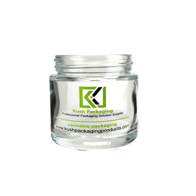 Smooth 3.5 Gram Glass Flower Jar Round Shaped Sample Available