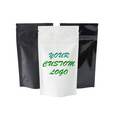 White Black 1/4 Ounce Ziplock Weed Bags Childproof