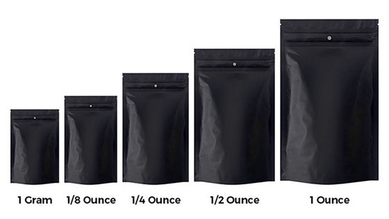 China Manufacturer Black Opaque Child Proof Resistant Pouches Smell Proof Plastic Mylar Weed Packaging Bags