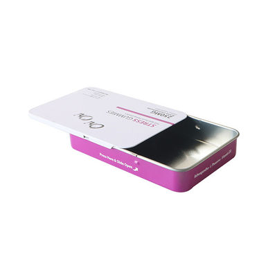 Recyclable Child Resistant Tin Box Slide Lid  Packaging Pre Roll Tins
