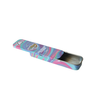 Sliding Lid Child Resistant Tin Box Joints Preroll Tin Packaging