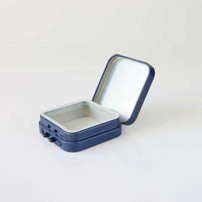 Customized Printing Square Tin Box Child Resistant Hinged Mint Tin 50 x 50 x 15 mm