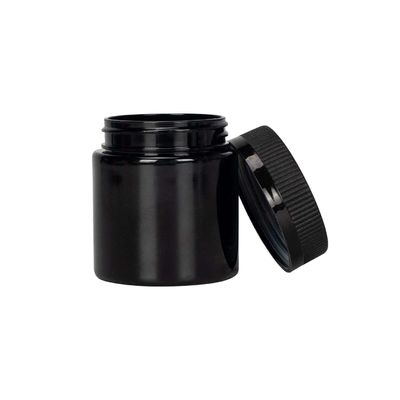 4oz Black Plastic Weed Jar Flower  Jar Packaging With Cap