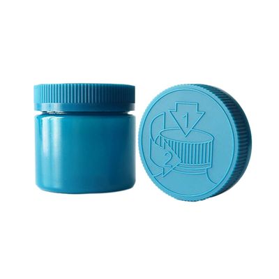 6oz Blue Child Proof Plastic Jar Wide Mouth  Flower Jar With Cap
