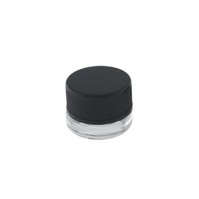 Black Cap Clear Wax Concentrate Glass Jar 5ml Screw Top Concentrate Container