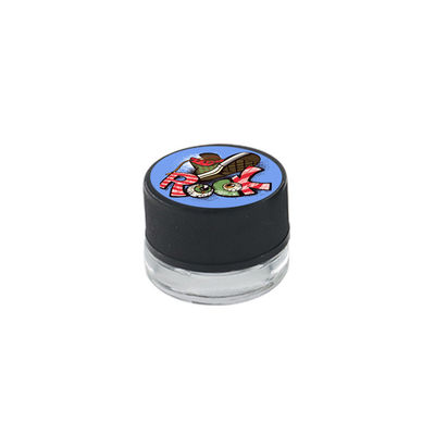 Black Cap Clear Wax Concentrate Glass Jar 5ml Screw Top Concentrate Container