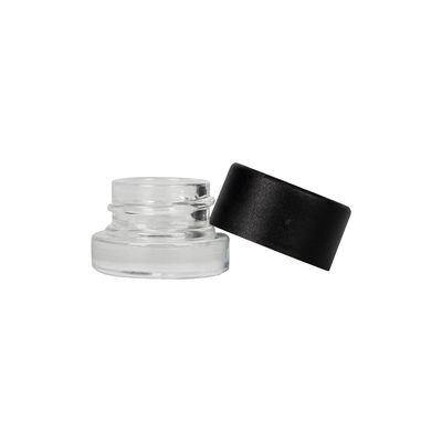 Black Cap Clear Wax Concentrate Glass Jar 5ml Screw Top Concentrate Container