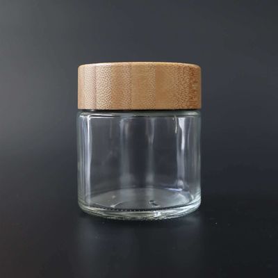 3.5g Clear Glass Smell Proof Weed Jar For Dry Flowers Custom Logo