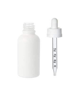 Matte White Essential Oil Glass Dropper Childproof 30ml Tincture Bottle