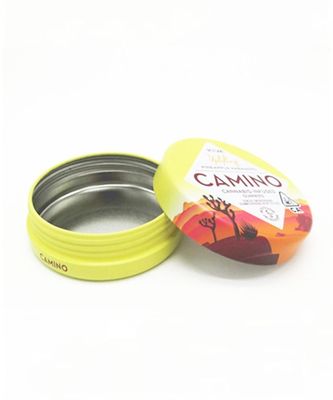 Child Resistant Gummy Round Tin Boxes With Lids CBD Products Packaging
