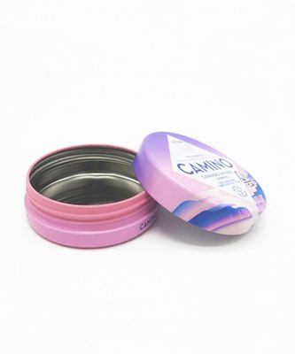 Child Resistant Gummy Round Tin Boxes With Lids CBD Products Packaging