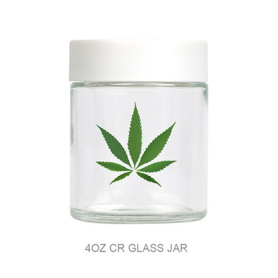 CRC Weed Packaging Jar Clear 4oz With Screw Lid Glass  Jar
