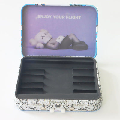 Matte or Glossy Child Resistant Tin Box with Silicon Insert for 5pcs Preroll
