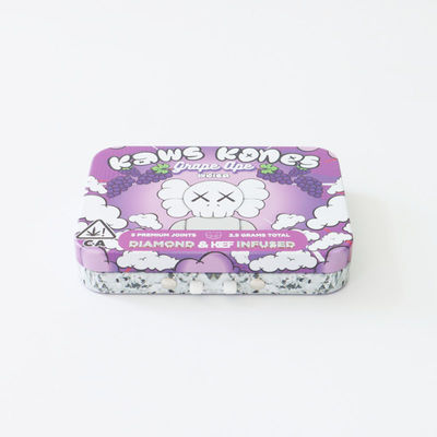 Matte or Glossy Child Resistant Tin Box with Silicon Insert for 5pcs Preroll