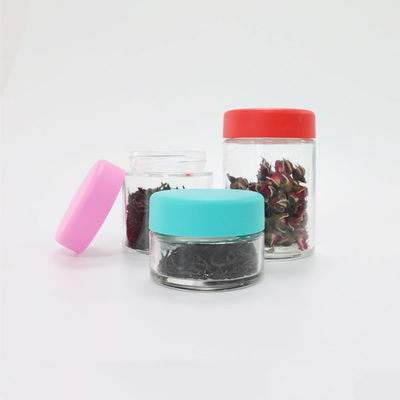 2oz 3oz Custom Logo Glass Weed Holder Jar With Child Resistant Screw Cap