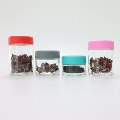 Transparent Childproof Glass Jars with Screw Lids for Airtight Weed Storage