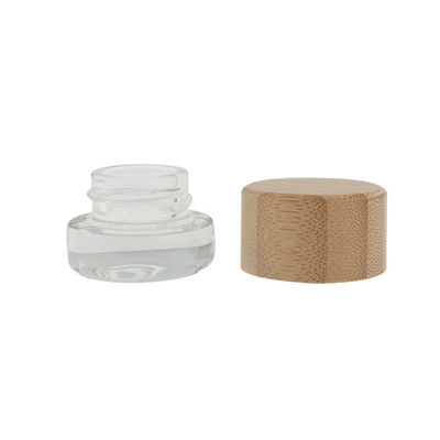 5ml Concentrate Glass Jar with Child Resistant Bamboo Lid for Oil Dab Cream