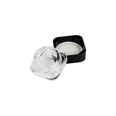 Clear 5ml Glass Jar Childproof Lid Square Jar Concentrate Jar Packaging with Child Resistant Lid